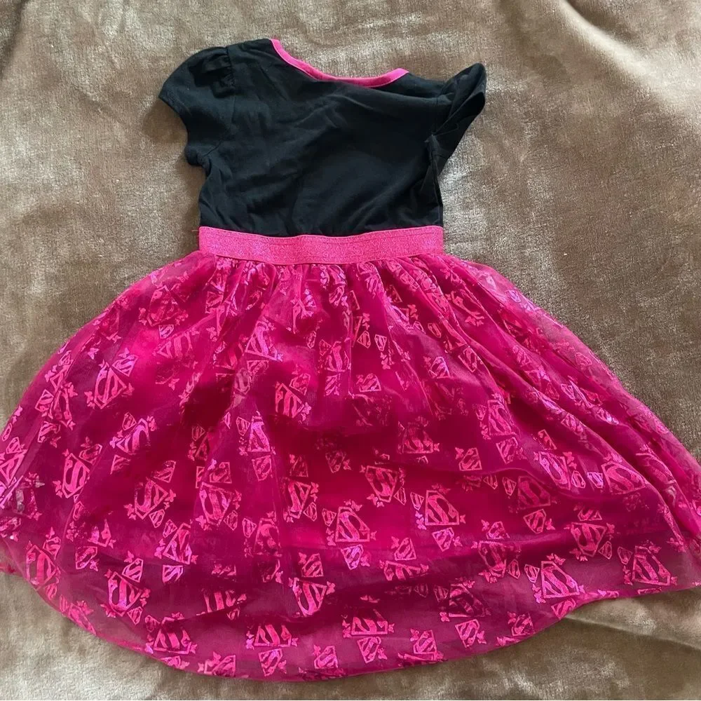 Supergirl Pink and Black Dress Size 6/6x